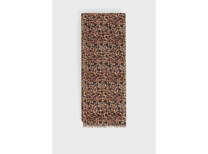 Echarpe fleurs en laine et modal - DIVINA