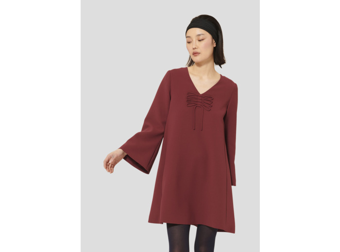 Robe Rolie Bordeaux en Polyester