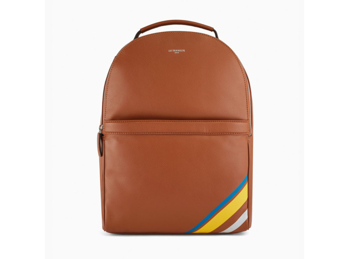 Sac à dos zippé Charles en cuir grainé