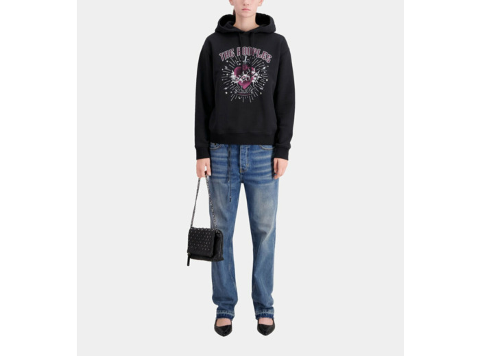 Sweat Rock Avec Print Coeur black washed