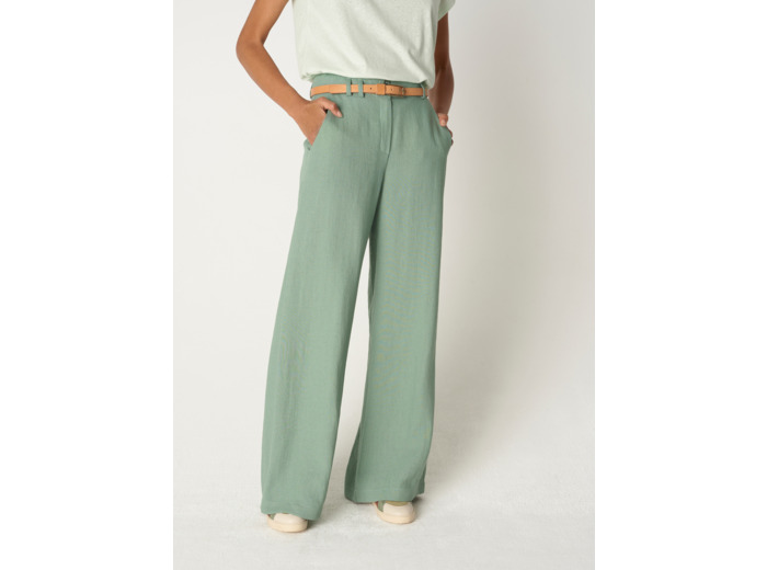 Pantalon amandine vert amande