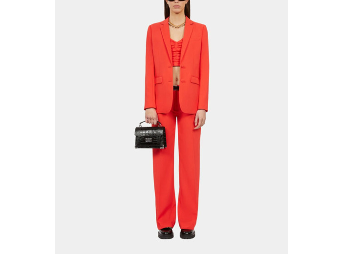 Veste Tailleur Rouge En Crêpe red