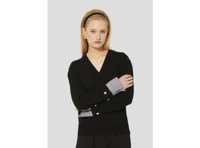 Pull Primrose Noir en Laine Merinos Extrafine