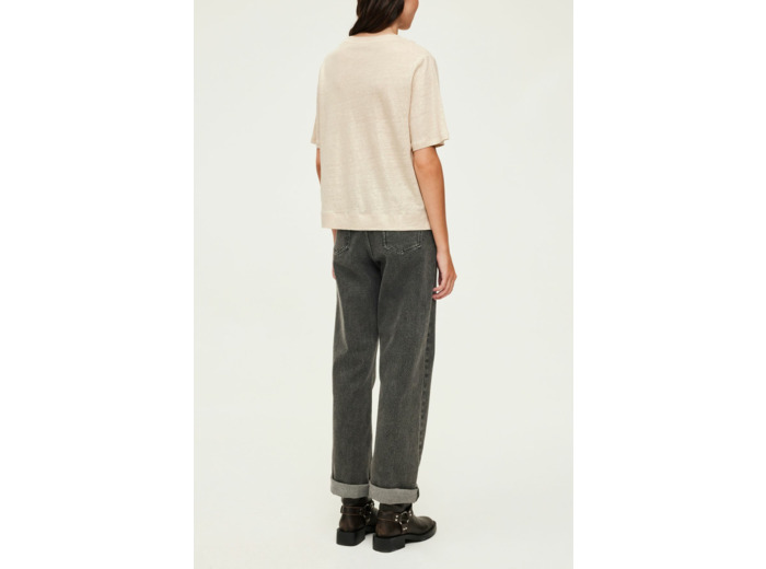 T-shirt manches courtes en lin doré - AMINA
