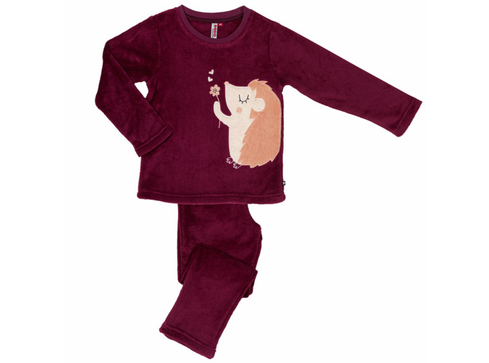Pyjama fille HERISSON bordeaux
