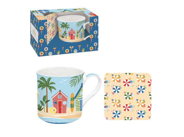 A LA PLAGE Mug 30cl a/dessous de verre