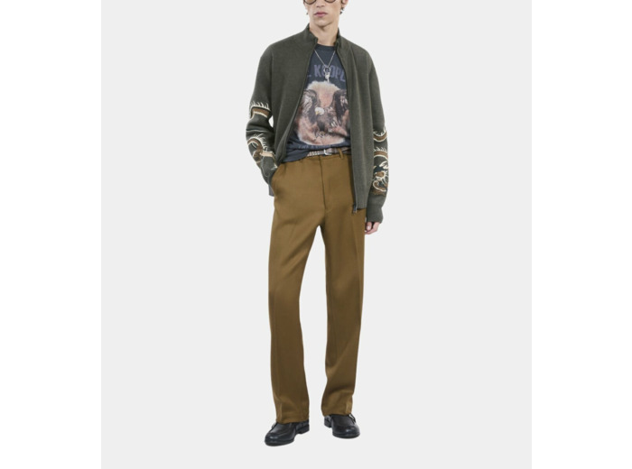 Cardigan En Laine Mélangée Kaki kaki
