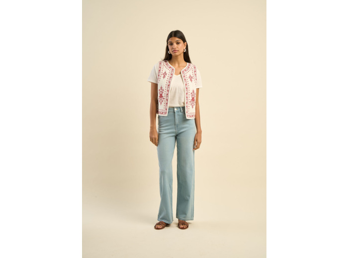 Jean large taille haute