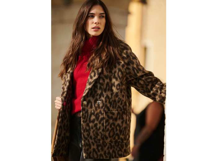 Manteau ample imprimé peau de bête