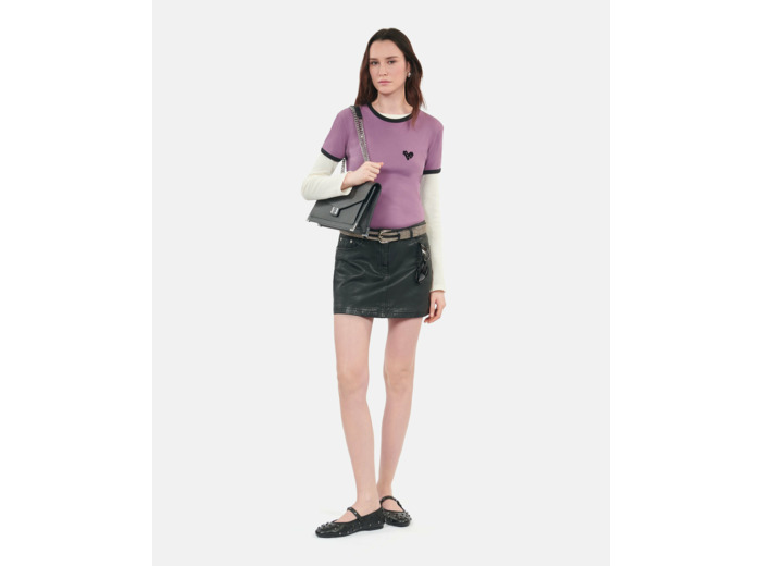 T-Shirt Violet Kooples Heart prune