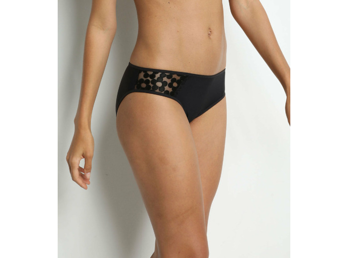 Culotte noire en microfibre Generous Broderie