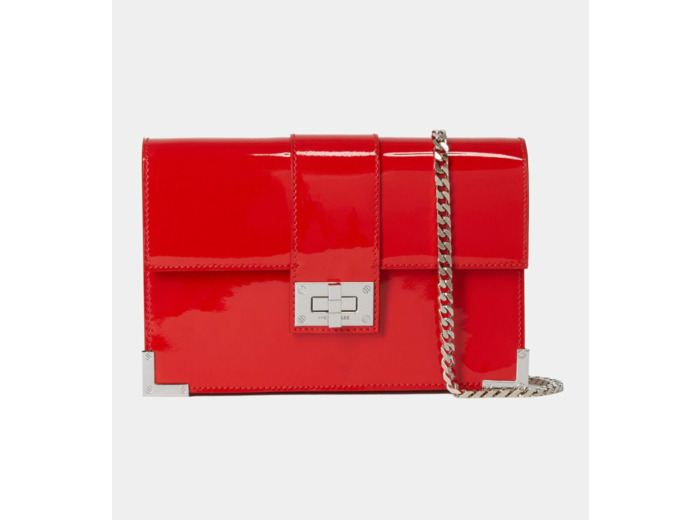 Pochette En Cuir Glossy Taille M red