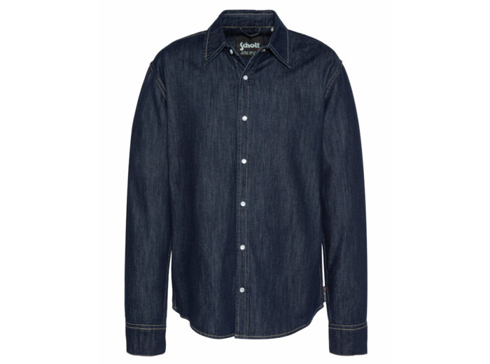 Chemise en denim à manches longues SCHOTT SHTULSAX