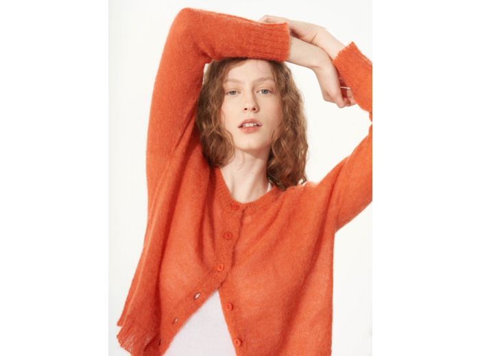 Cardigan rhubarbe