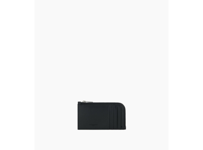 Porte carte large zippé Emile en cuir liégé
