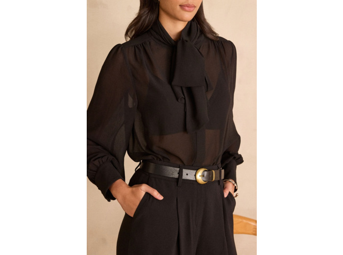 Blouse transparente à col lavallière SPIRIT