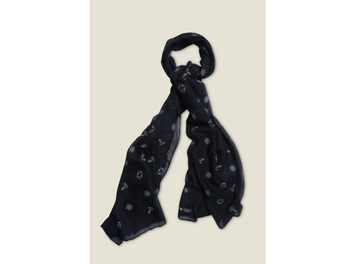Chèche avec motifs marins
