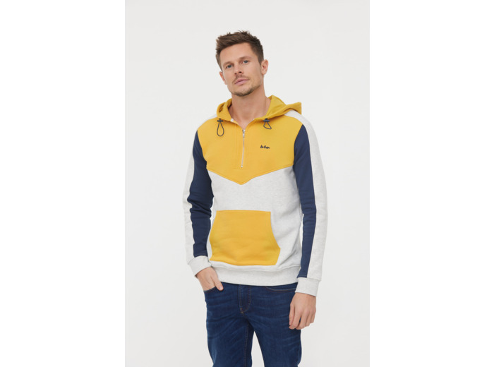 Hoodie graphique «color block» zippé