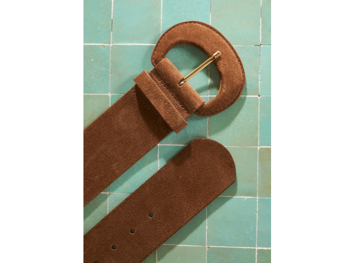 Ceinture large en croûte de cuir