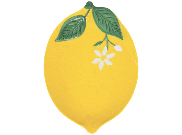 FLEURS ET CITRONS Plat service 30x22cm