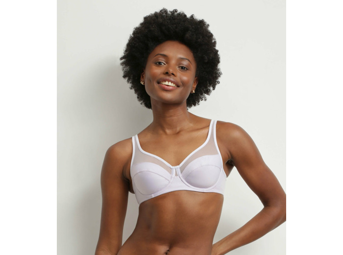 Soutien-gorge à armatures microfibre et tulle Violet Gris Dim Generous