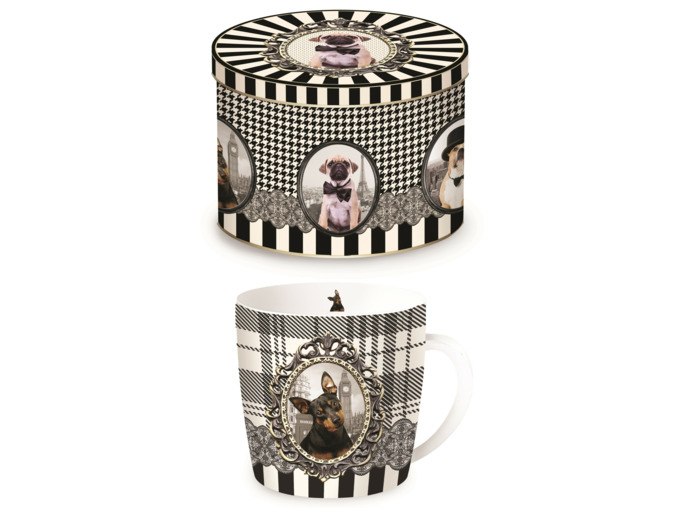 BAROCCO DOGS Mug 35cl/boîte métal vers.B