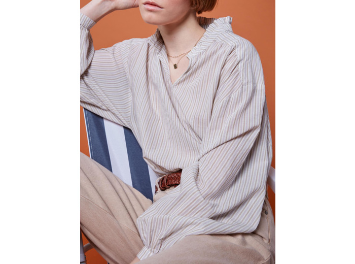 Blouse rayure mauve