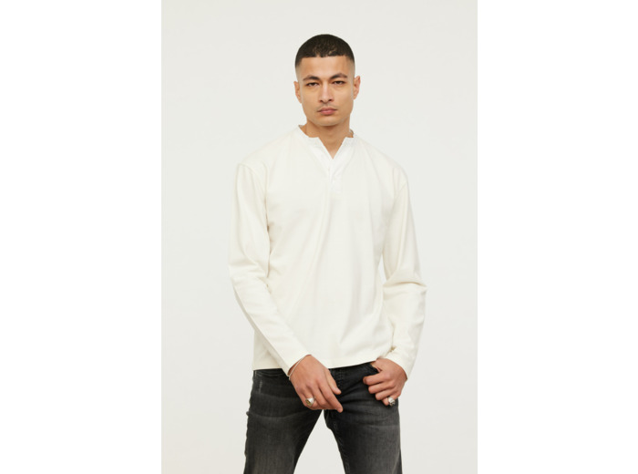 Henley en coton piqué