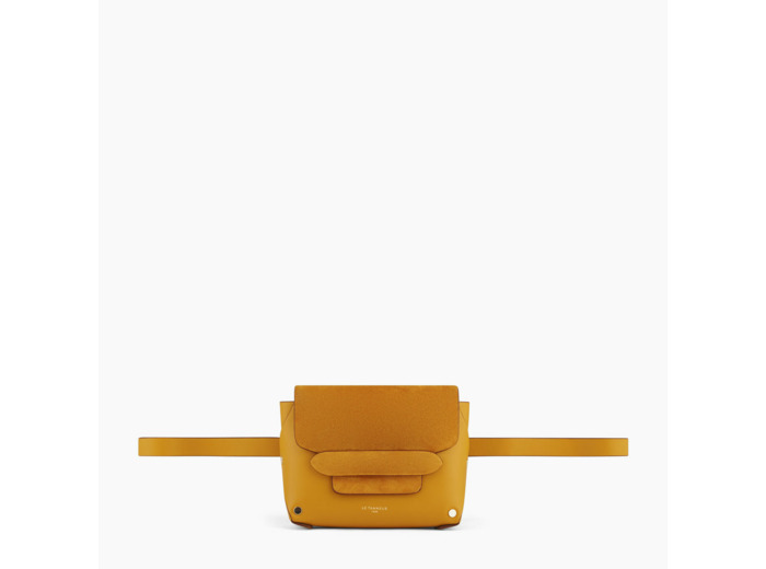 Sac ceinture Justine en cuir lisse et velours