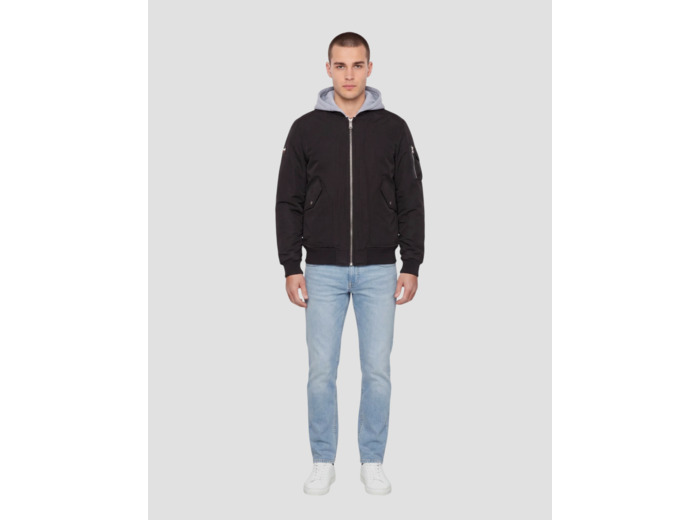 Bomber à capuche moletton