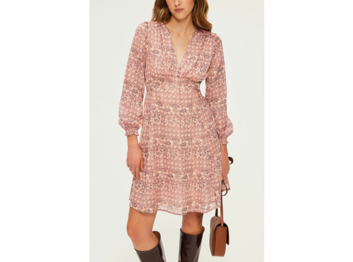 Robe courte à fleurs et lurex - SOLINE