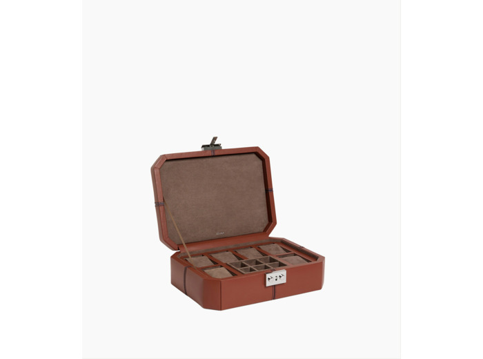 Coffret 6 montres et boutons de manchettes en cuir