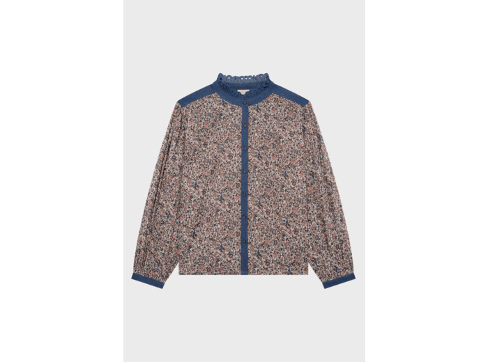 Chemise à fleurs et denim - UTHIA