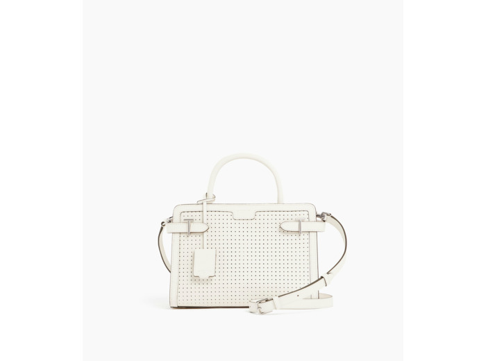 Sac à main moyen modèle Emilie en cuir caviar perforé