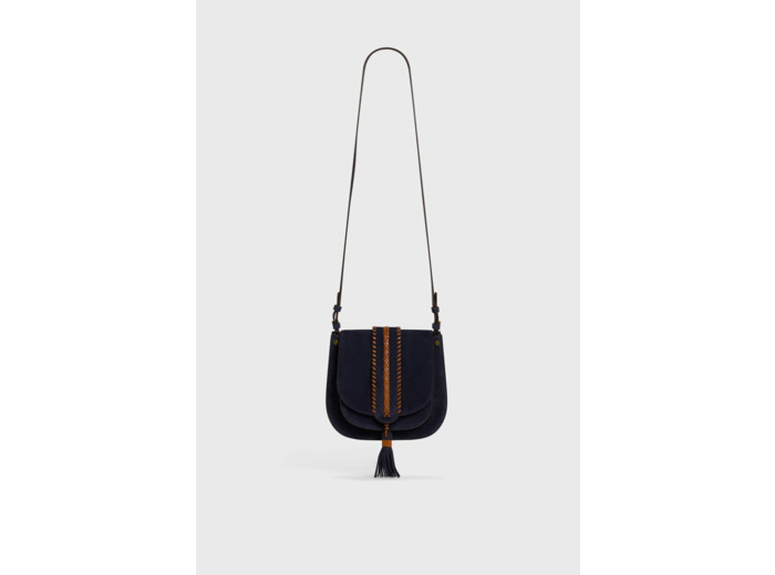 Besace en cuir velours - CAMILLE