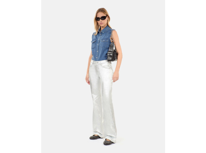 Chemise En Denim Bleu Sans Manches used rapiece