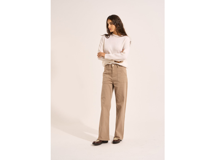 Pantalon coupe large en coton
