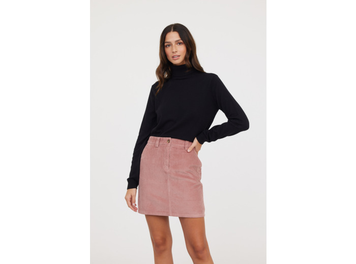 Jupe courte en velours grosses côtes, poches dos