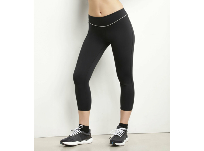 Legging de sport court pour femme en microfibre noire Dim Move
