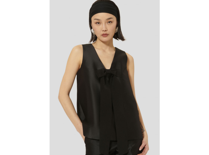 Top Topaze Noir en Polyester