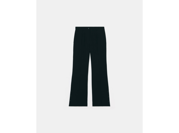 Pantalon fluide en crêpe noir