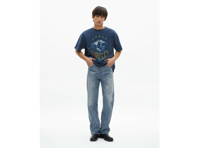 T-shirt manches courtes print washed navy