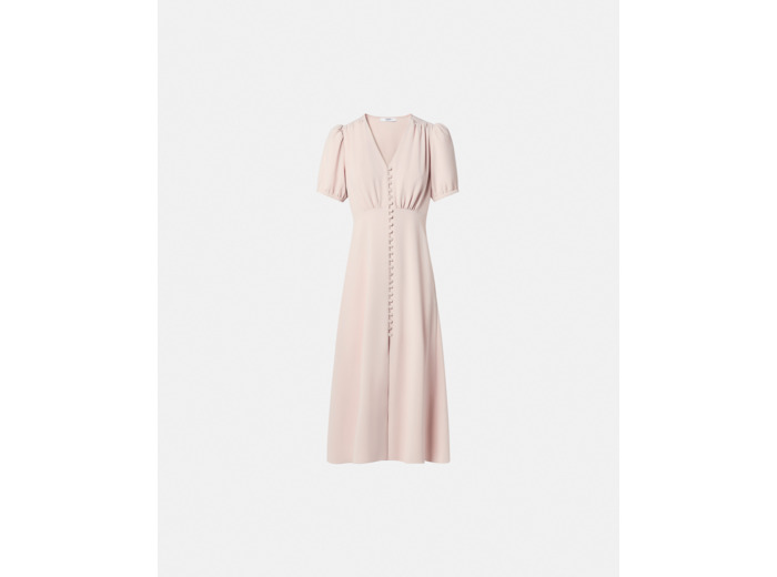 Robe midi en crêpe nude
