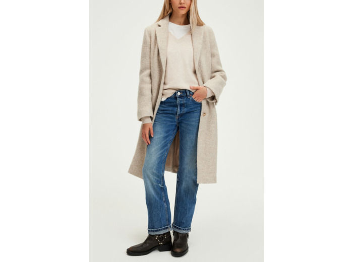 Manteau droit en laine - LORELIA