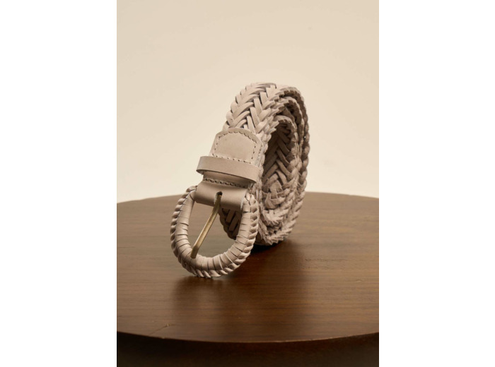 Ceinture tressée en cuir