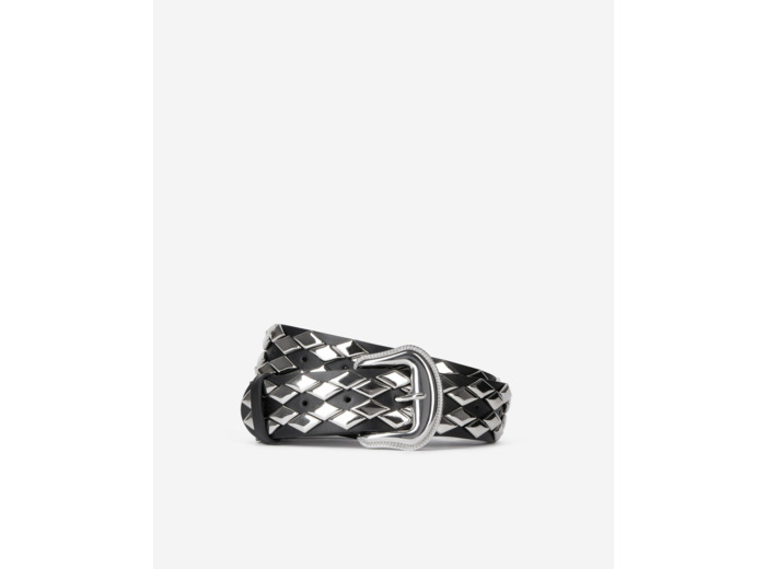 Ceinture En Cuir Noir Avec Clous black
