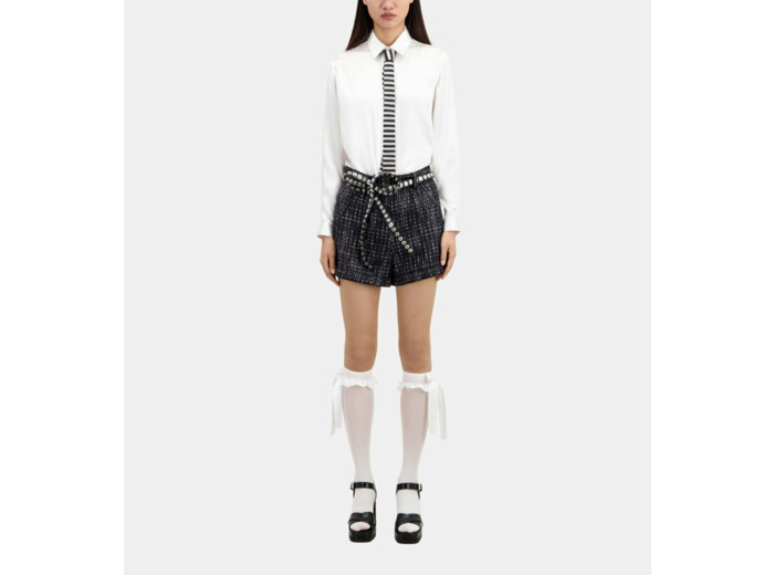 Short Noir Et Blanc En Tweed black white