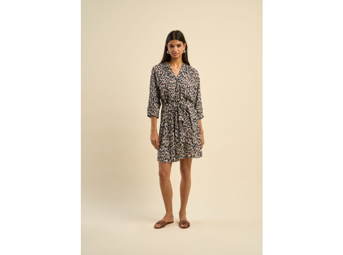 Robe courte imprimée léopard