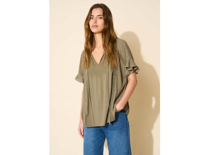 Top détails broderies et dentelles