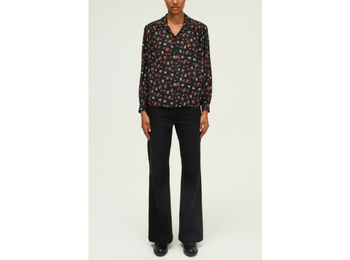 Chemise fine à fleurs contrastées - ABELLINE